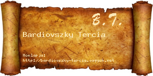 Bardiovszky Tercia névjegykártya